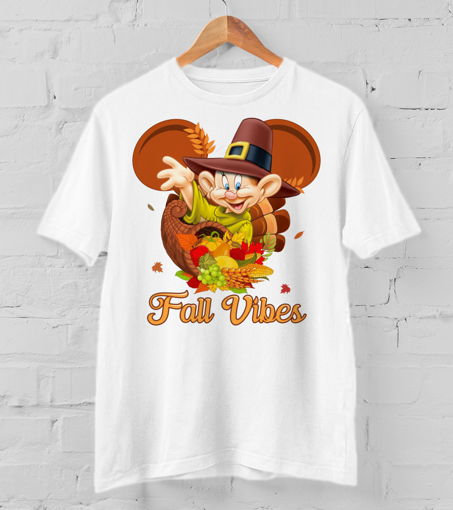 Dopey Fall Vibes Cornucopia Thanksgiving T-Shirt