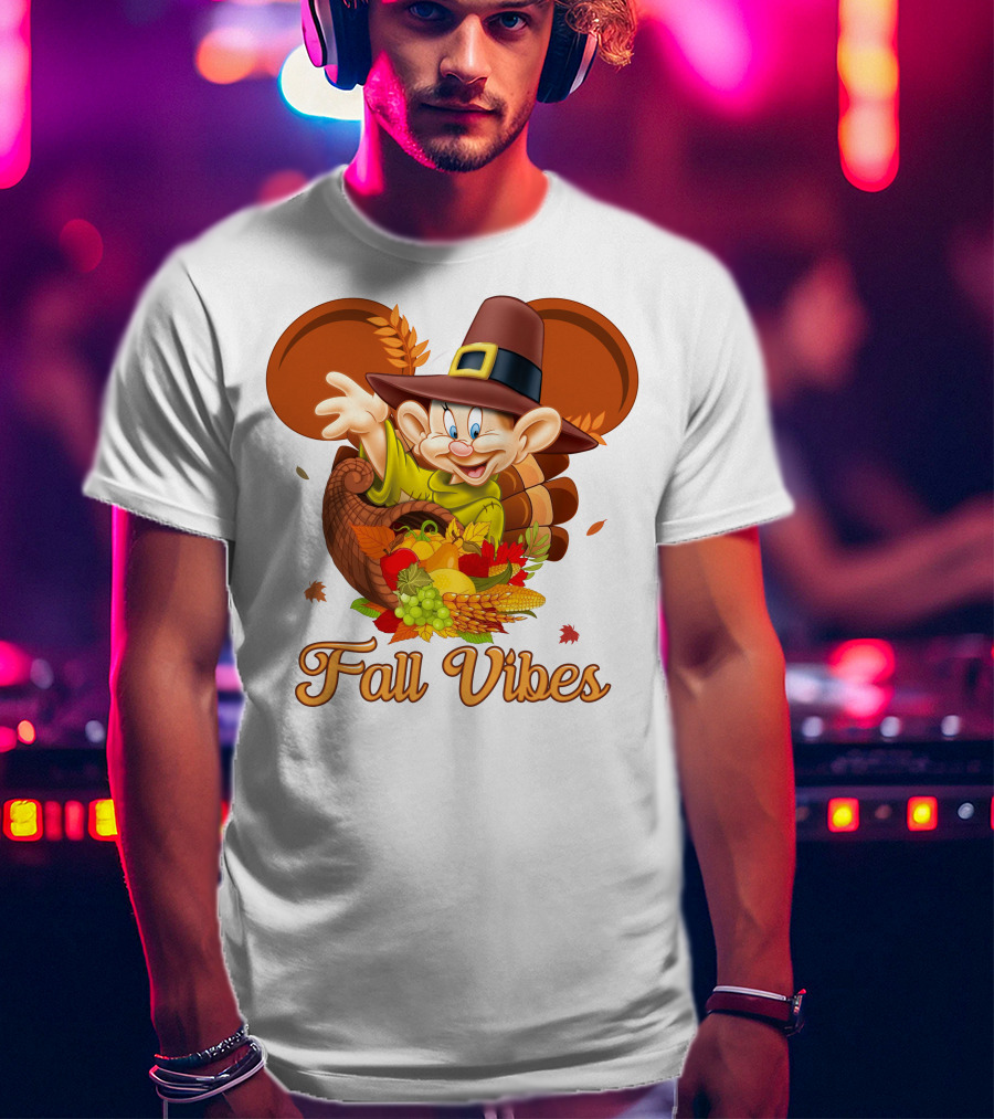 Dopey Fall Vibes Cornucopia Thanksgiving T-Shirt