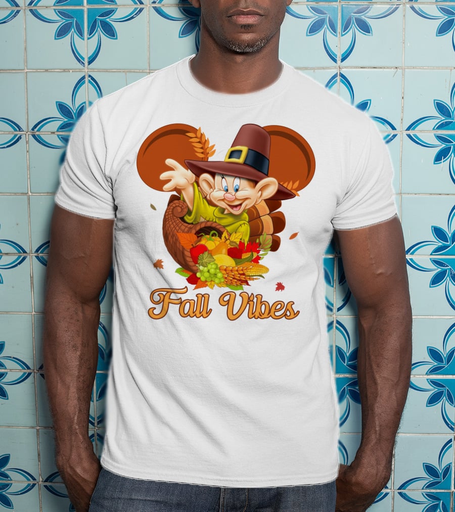 Dopey Fall Vibes Cornucopia Thanksgiving T-Shirt