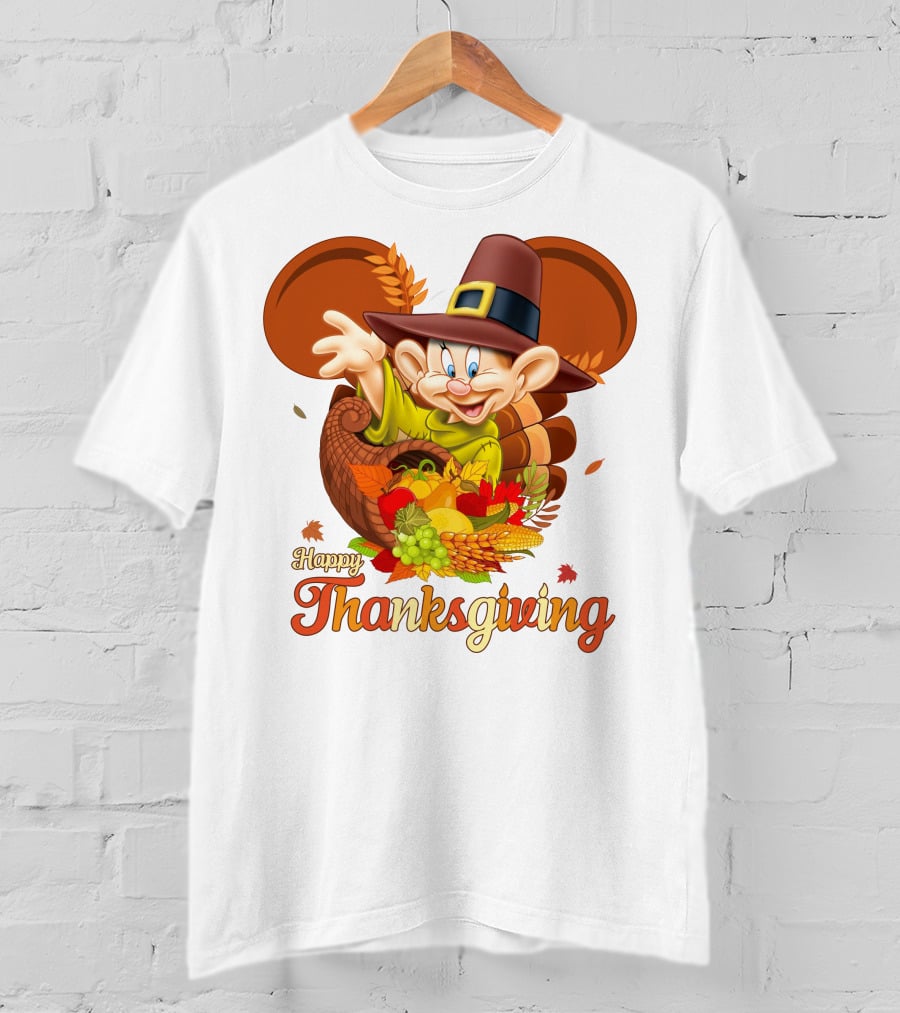 Happy Thanksgiving Dopey Cornucopia T-Shirt