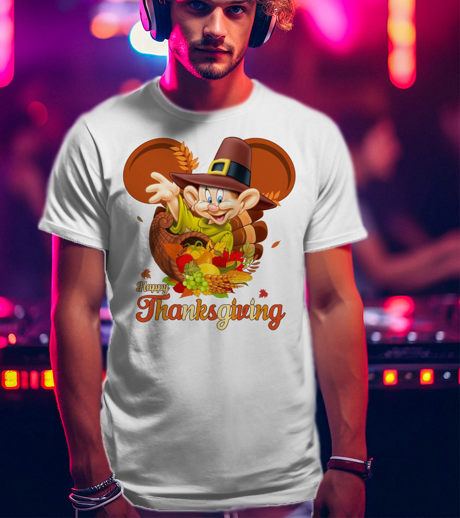Happy Thanksgiving Dopey Cornucopia T-Shirt