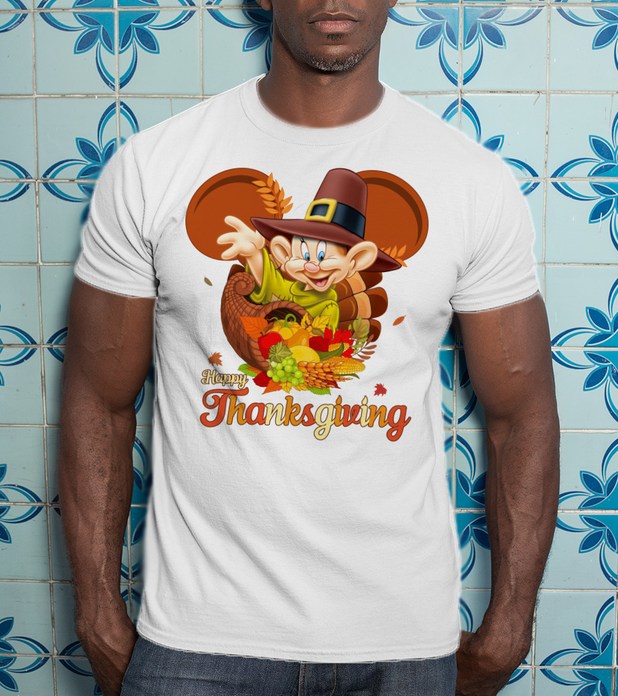 Happy Thanksgiving Dopey Cornucopia T-Shirt