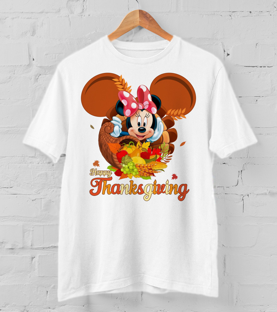 Minnie Mouse Happy Thanksgiving Cornucopia T-Shirt