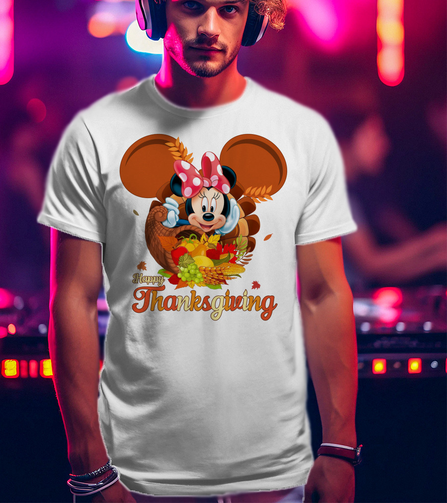 Minnie Mouse Happy Thanksgiving Cornucopia T-Shirt