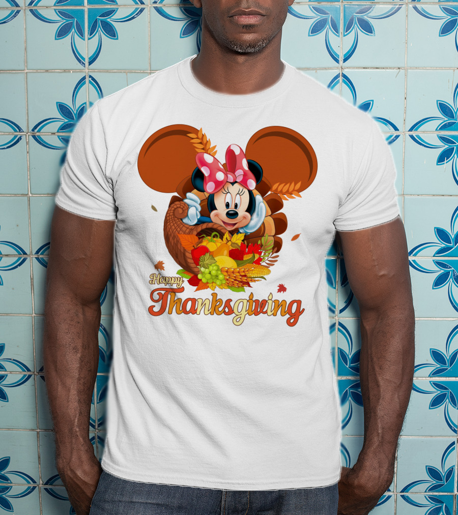 Minnie Mouse Happy Thanksgiving Cornucopia T-Shirt