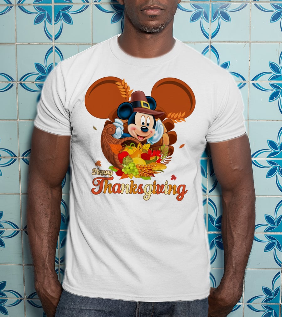 Mickey Happy Thanksgiving Cornucopia Celebration T-Shirt