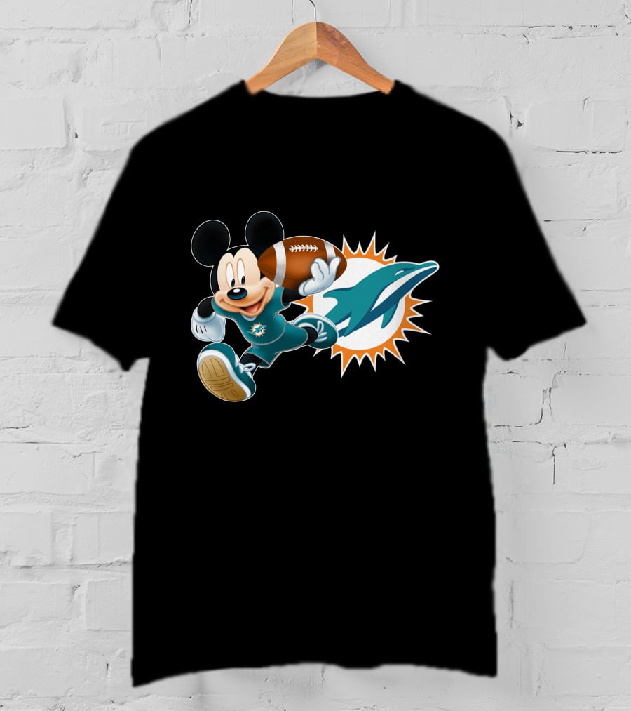 Mickey Miami Dolphins Football Crossover T-Shirt