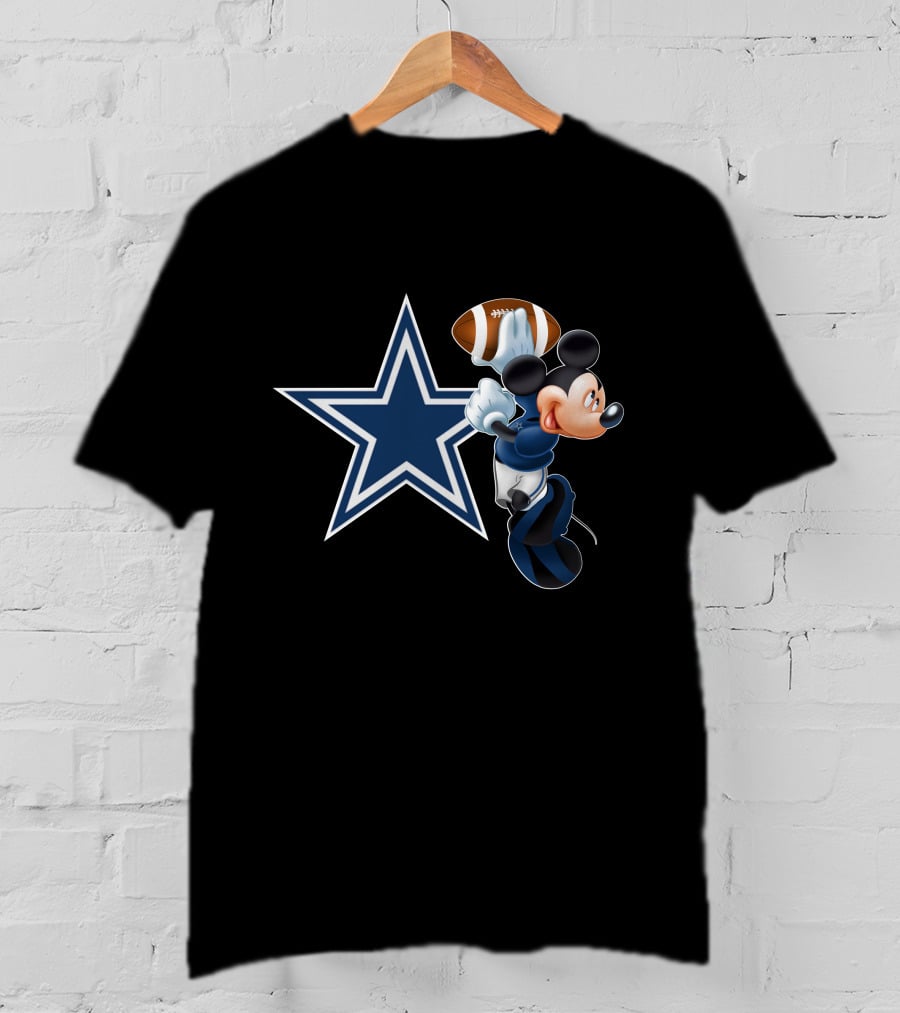 Mickey Mouse Dallas Cowboys Football Star T-Shirt