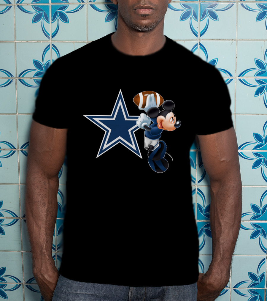 Mickey Mouse Dallas Cowboys Football Star T-Shirt