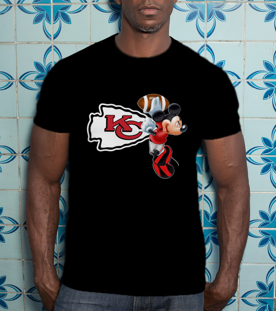 Mickey Kc Chiefs Football T-Shirt