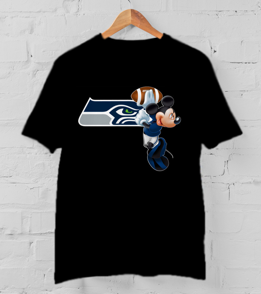 Seattle Seahawks Mickey Football Jump T-Shirt