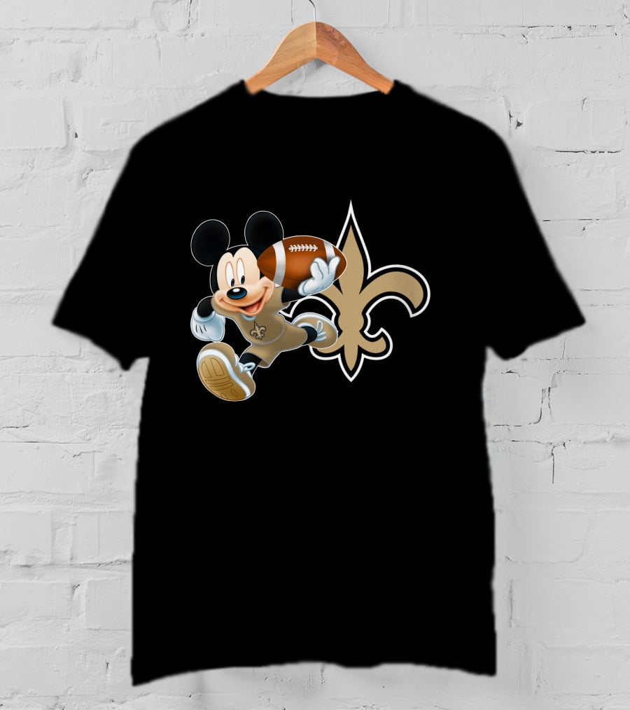 Mickey Nos New Orleans Saints Football Fleur-De-Lis T-Shirt