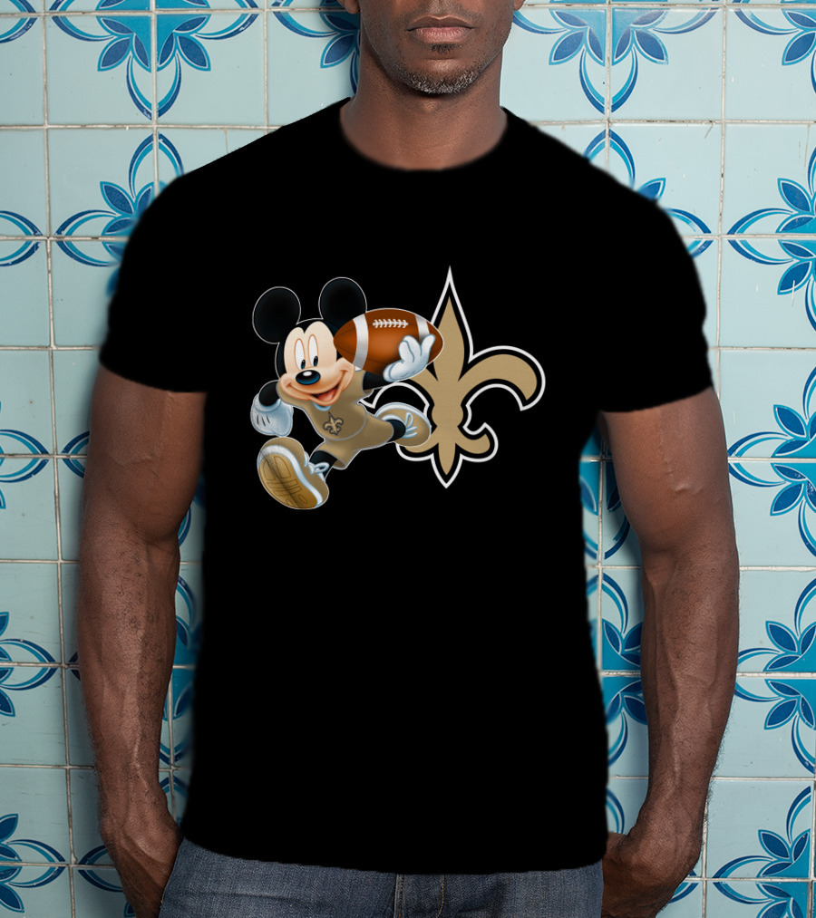 Mickey Nos New Orleans Saints Football Fleur-De-Lis T-Shirt