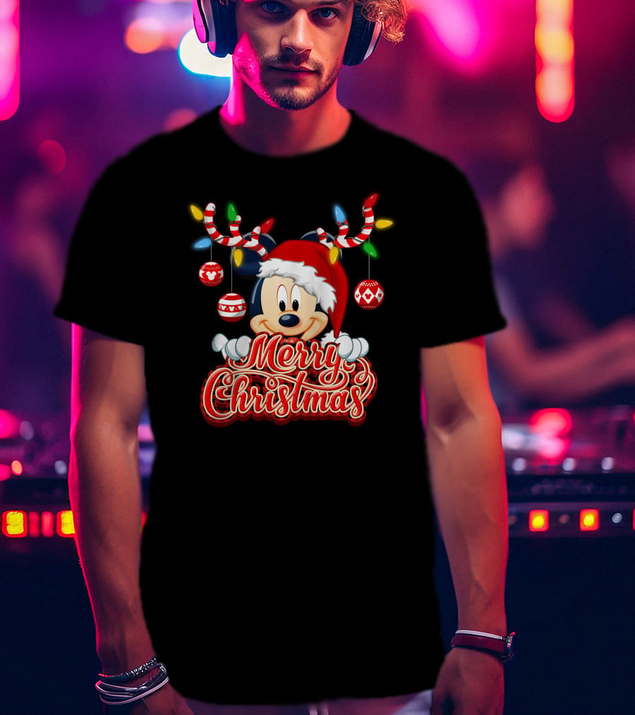 Mickey Mouse Merry Christmas Festive T-Shirt