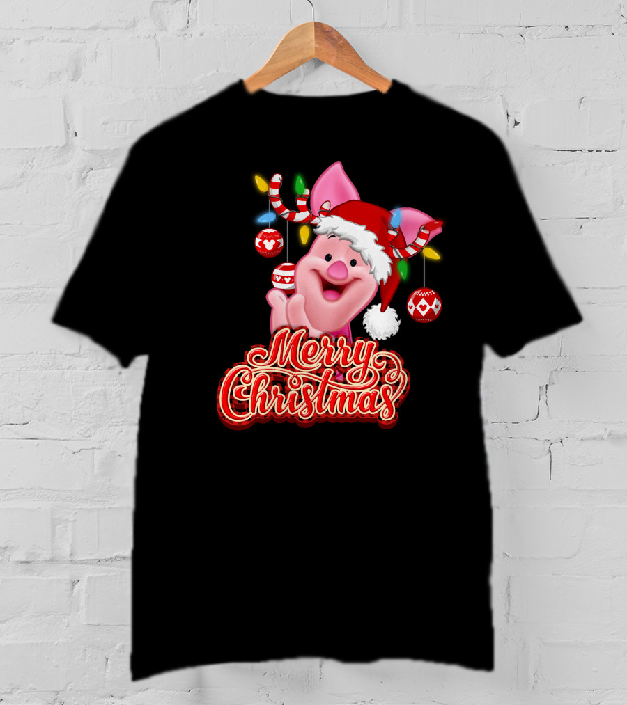 Piglet Merry Christmas Disney Holiday Magic T-Shirt