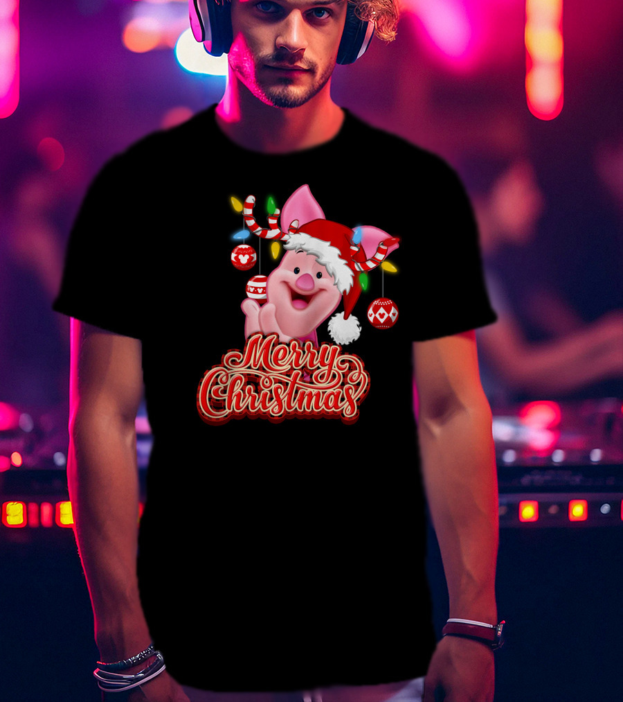 Piglet Merry Christmas Disney Holiday Magic T-Shirt