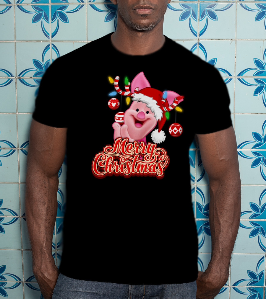 Piglet Merry Christmas Disney Holiday Magic T-Shirt