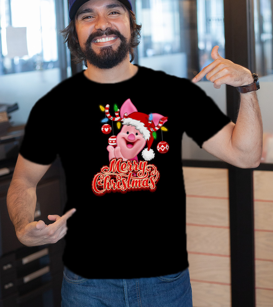 Piglet Merry Christmas Disney Holiday Magic T-Shirt