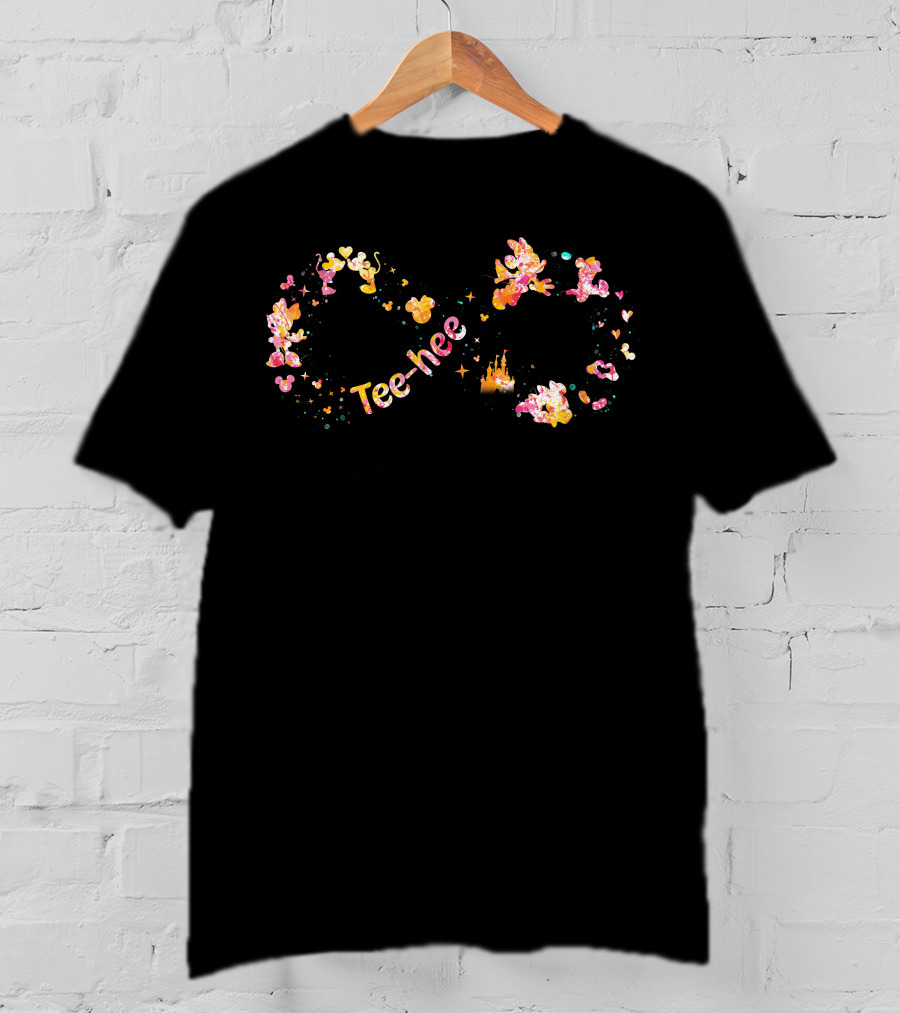 Tee-Hee Minnie Infinity Design With Castle And Butterflies T-Shirt