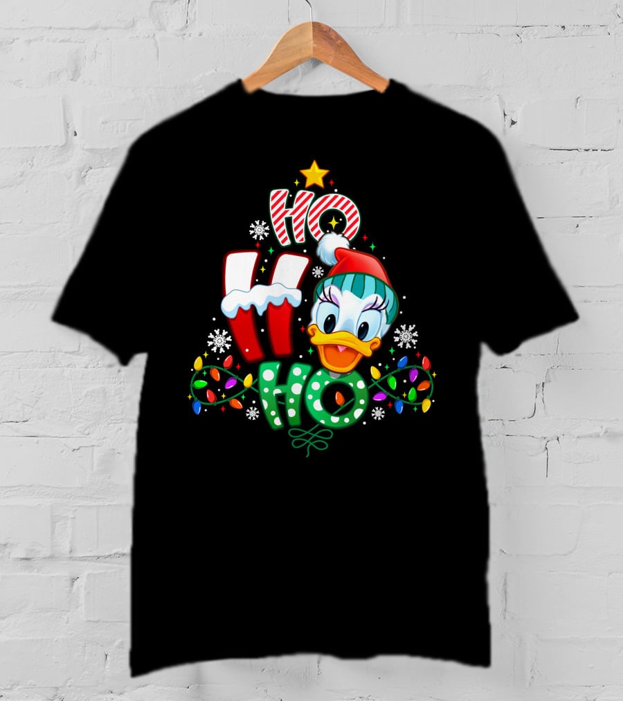Ho Ho Ho Daisy Holiday Lights Christmas T-Shirt