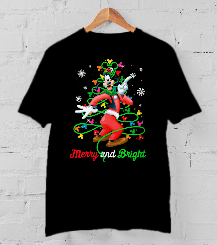 Merry And Bright Goofy Christmas Tree T-Shirt