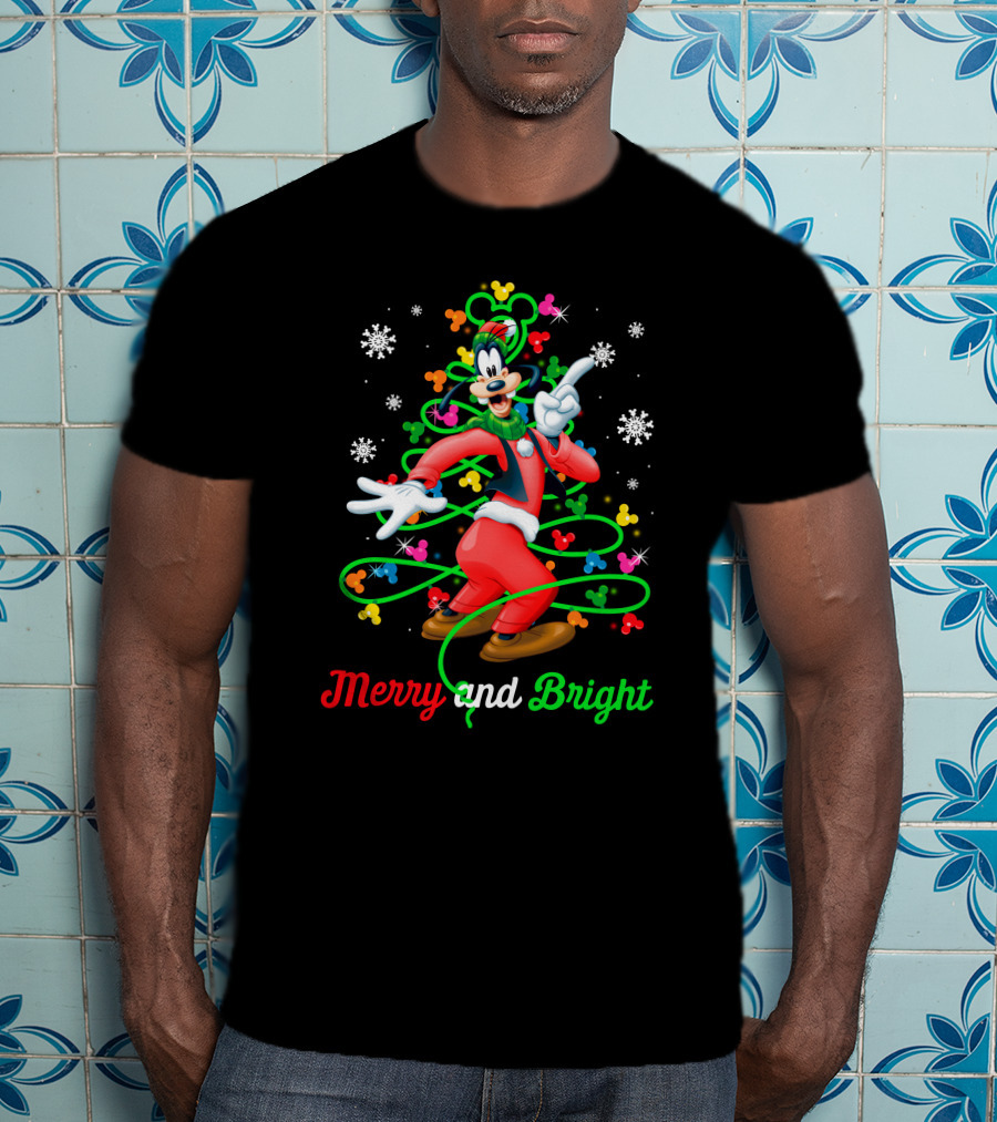 Merry And Bright Goofy Christmas Tree T-Shirt