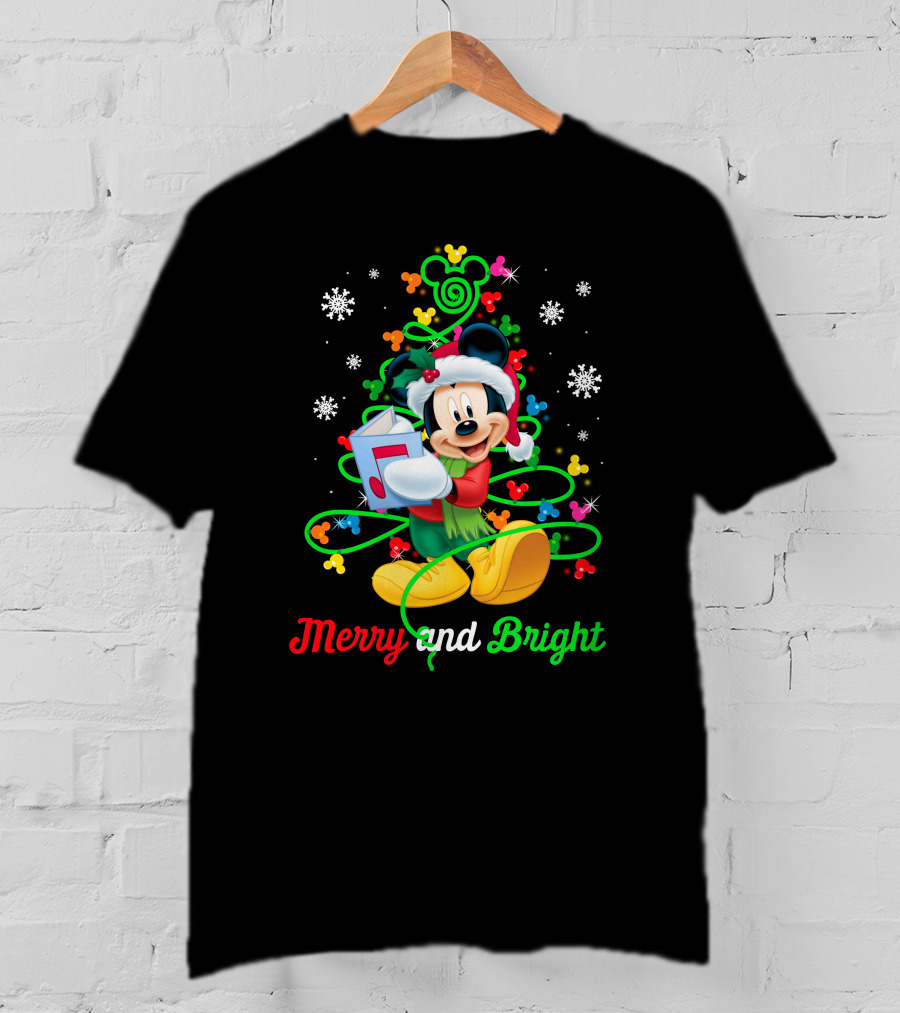 Mickey Mouse Merry And Bright Christmas Holiday Magic T-Shirt