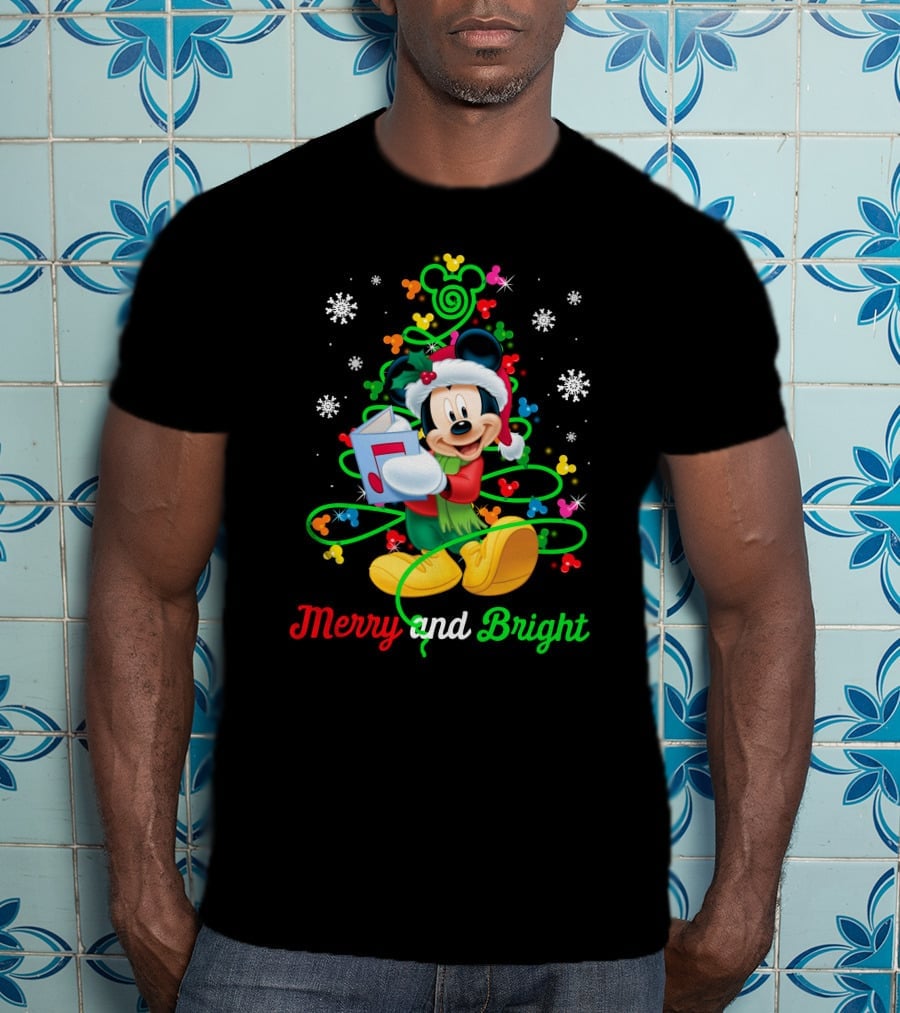 Mickey Mouse Merry And Bright Christmas Holiday Magic T-Shirt