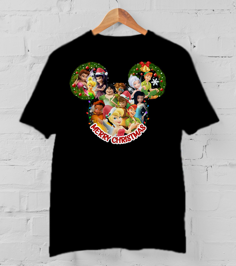 Merry Christmas Tinkerbell Disney Fairies Holiday Celebration T-Shirt