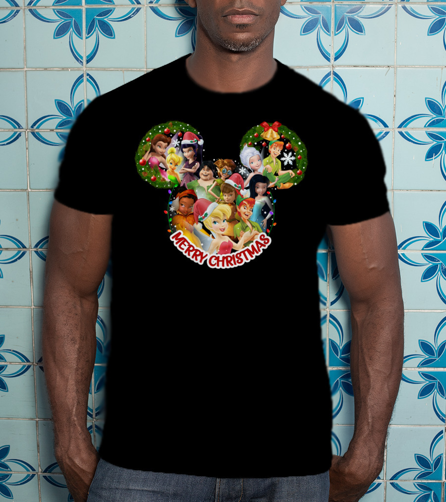 Merry Christmas Tinkerbell Disney Fairies Holiday Celebration T-Shirt