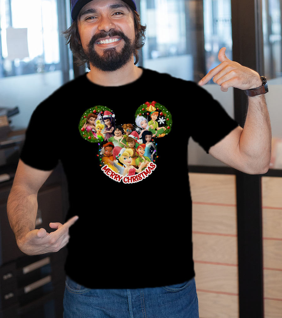 Merry Christmas Tinkerbell Disney Fairies Holiday Celebration T-Shirt