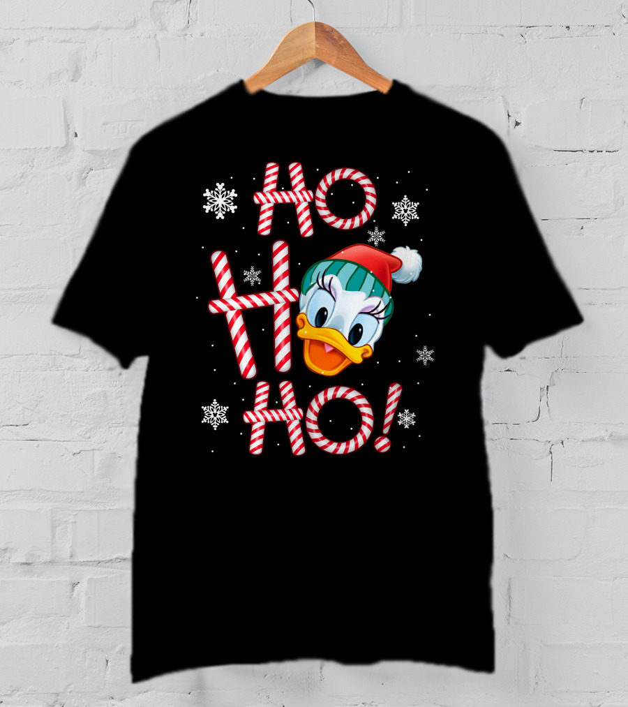 Ho Ho Ho Daisy Duck Christmas Candy Cane Snowflakes T-Shirt