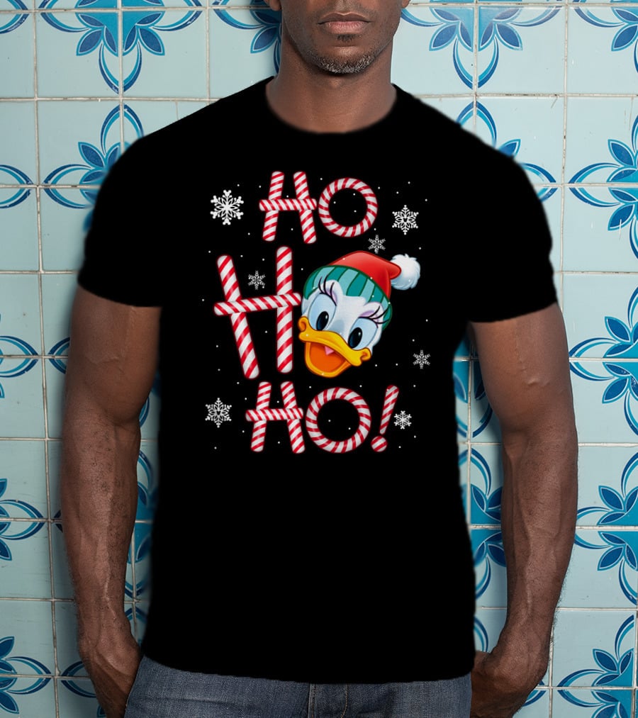 Ho Ho Ho Daisy Duck Christmas Candy Cane Snowflakes T-Shirt