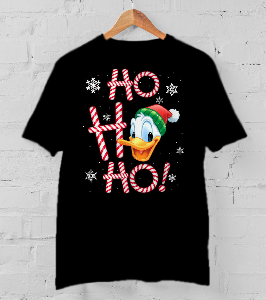 Ho Ho Ho Donald Duck Christmas Snowflakes T-Shirt