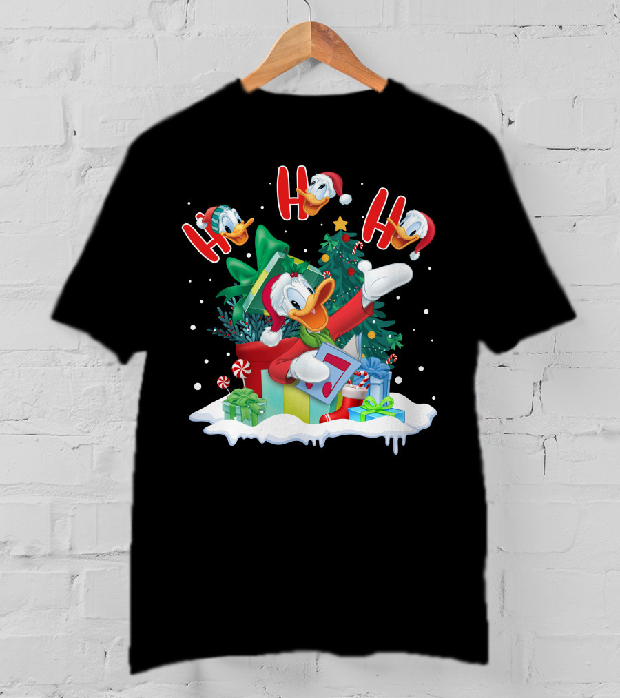Donald Duck Christmas Santa Hat Ho Ho Ho T-Shirt
