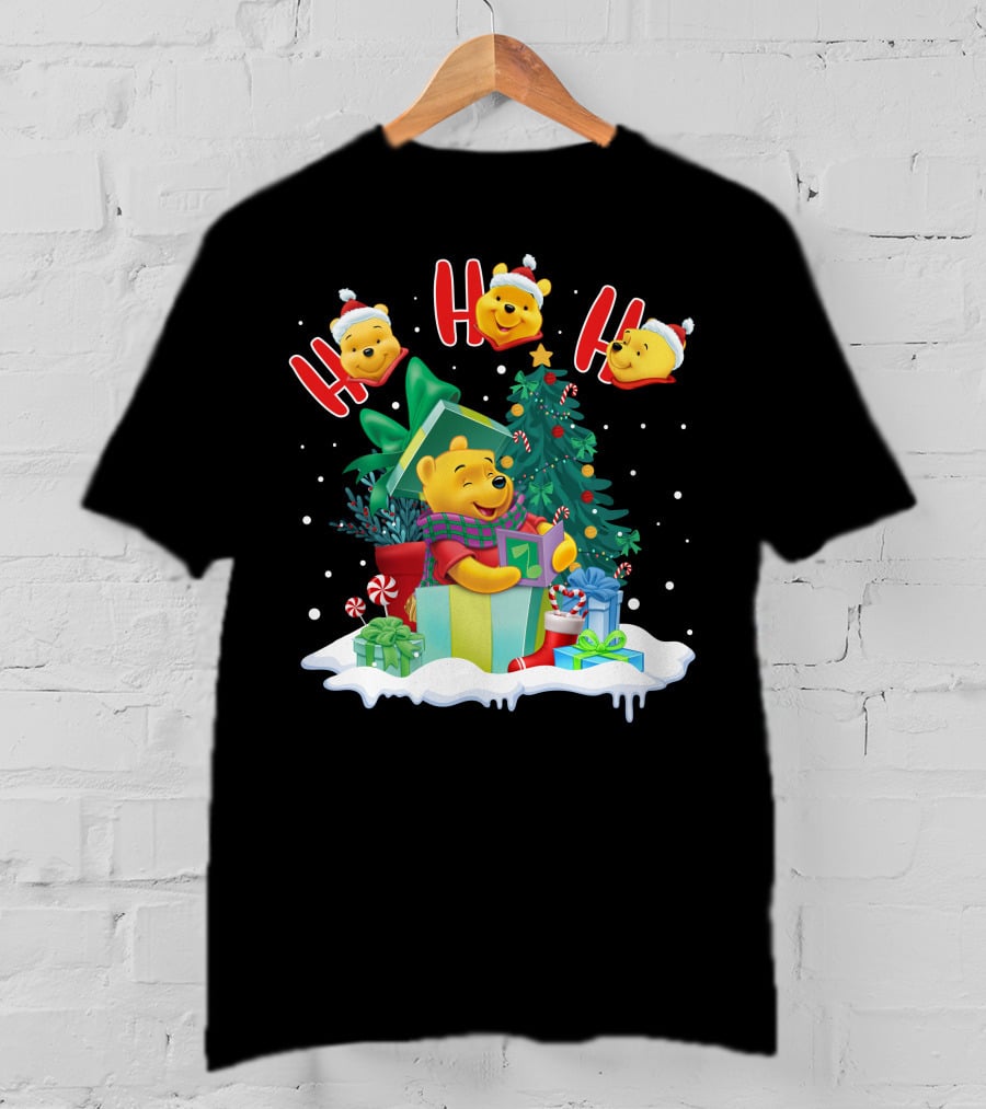 Ho Ho Ho Winnie The Pooh Christmas Presents And Tree T-Shirt
