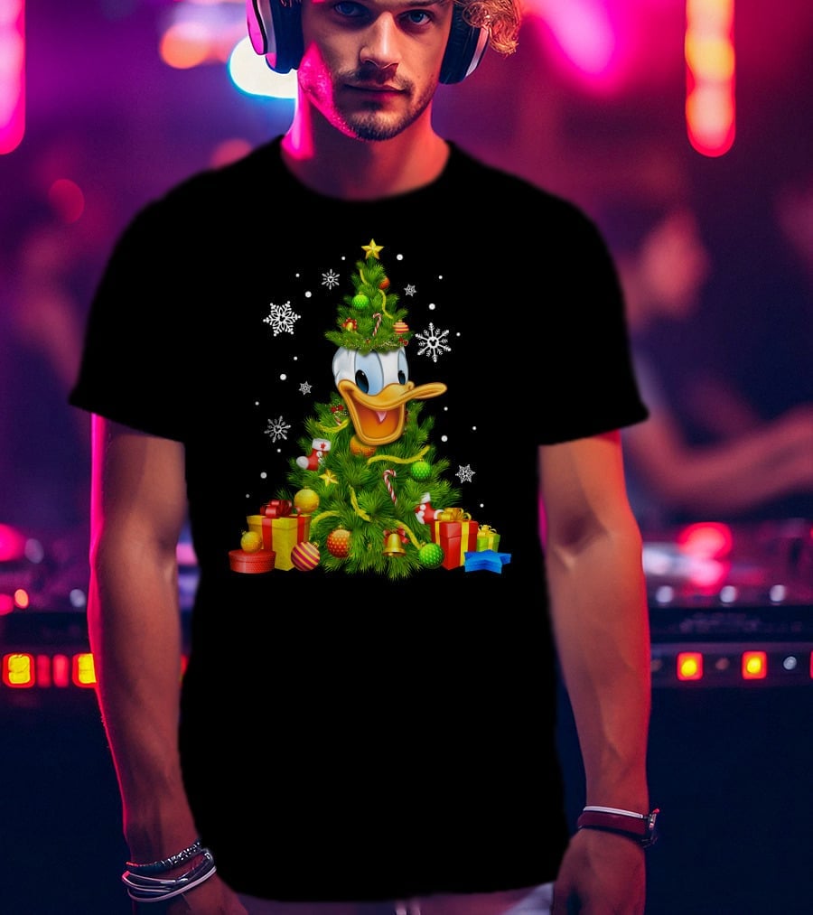 Donald Christmas Tree Snowflakes Presents T-Shirt