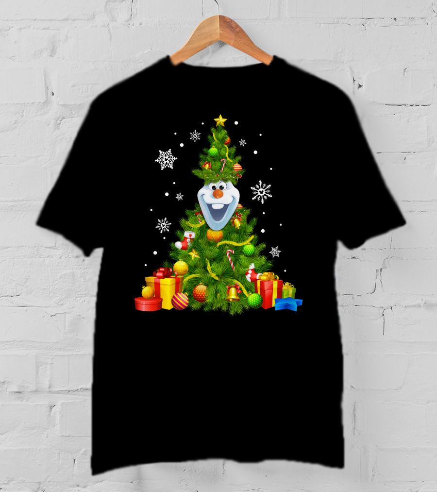 Olaf Christmas Tree Holiday Presents Snowflakes T-Shirt