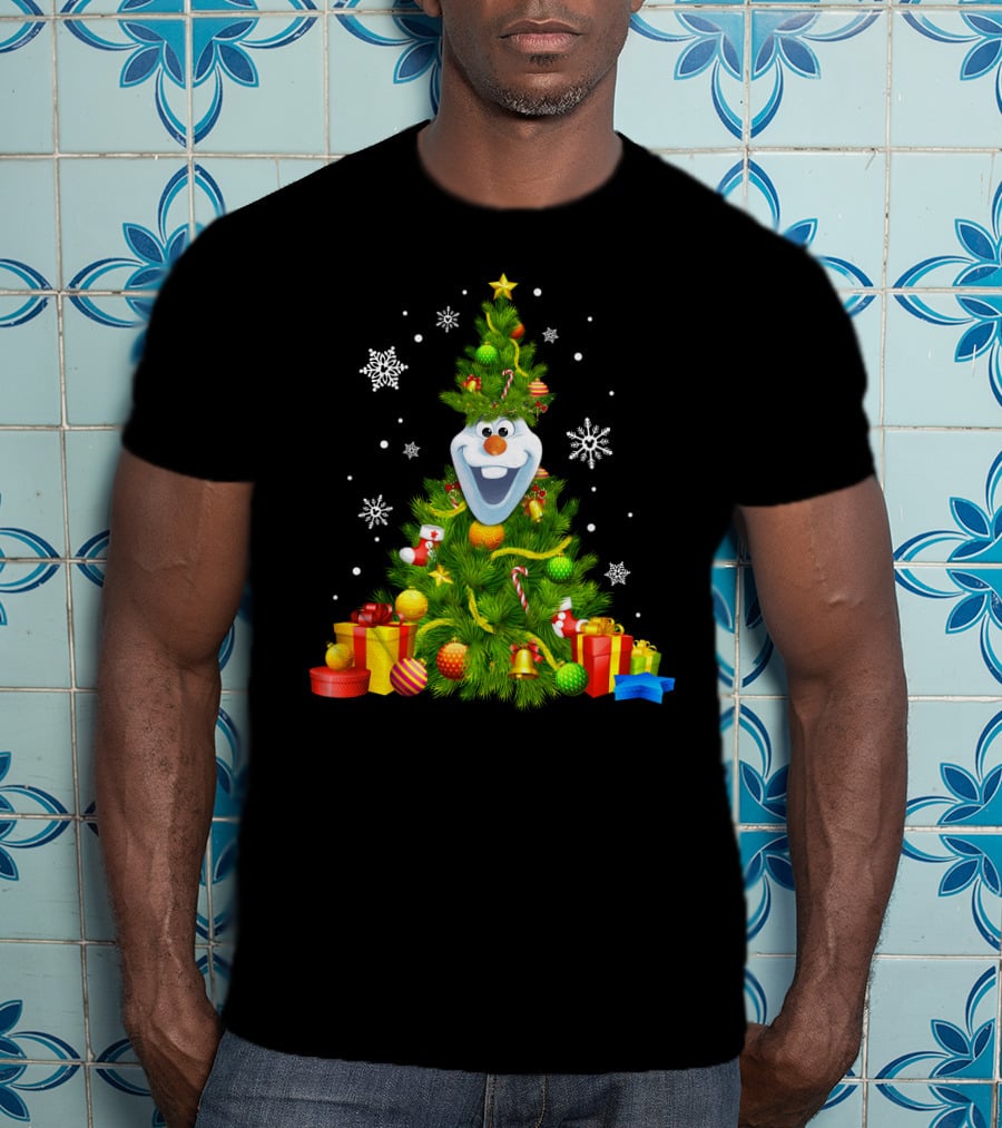 Olaf Christmas Tree Holiday Presents Snowflakes T-Shirt