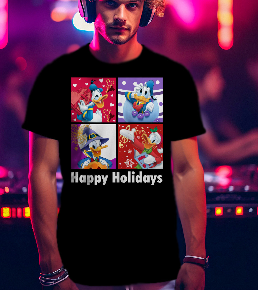 Happy Holidays Donald Duck Seasonal Cheer T-Shirt