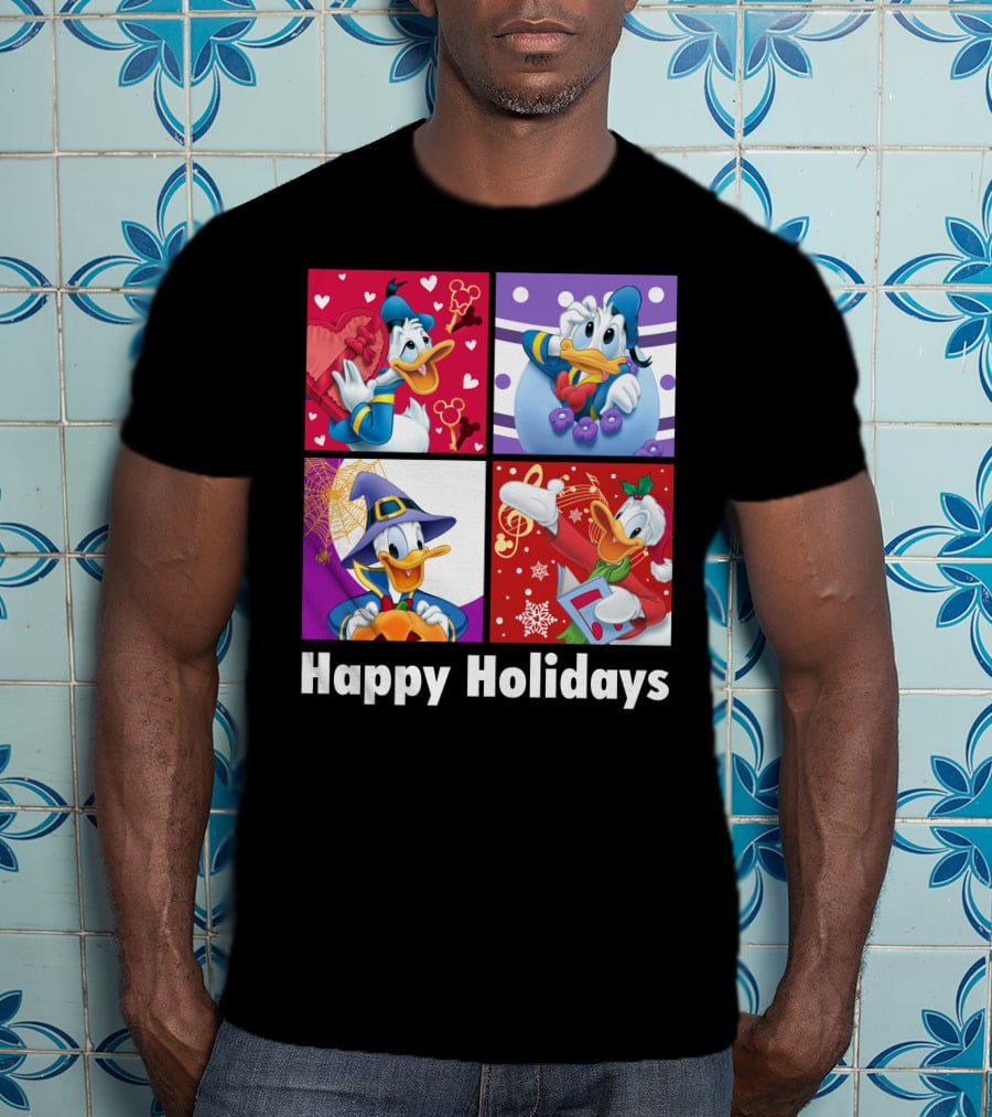Happy Holidays Donald Duck Seasonal Cheer T-Shirt
