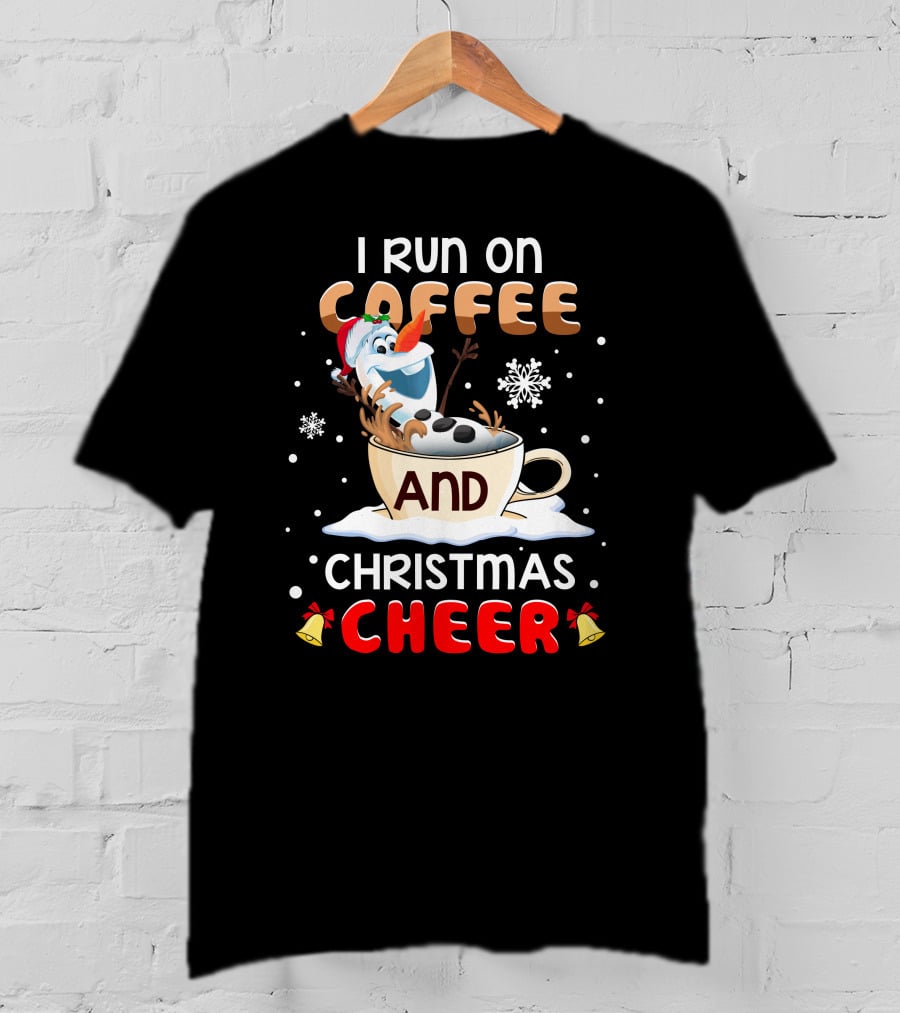 I Run On Coffee And Christmas Cheer Olaf T-Shirt