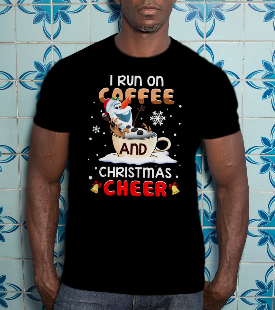 I Run On Coffee And Christmas Cheer Olaf T-Shirt