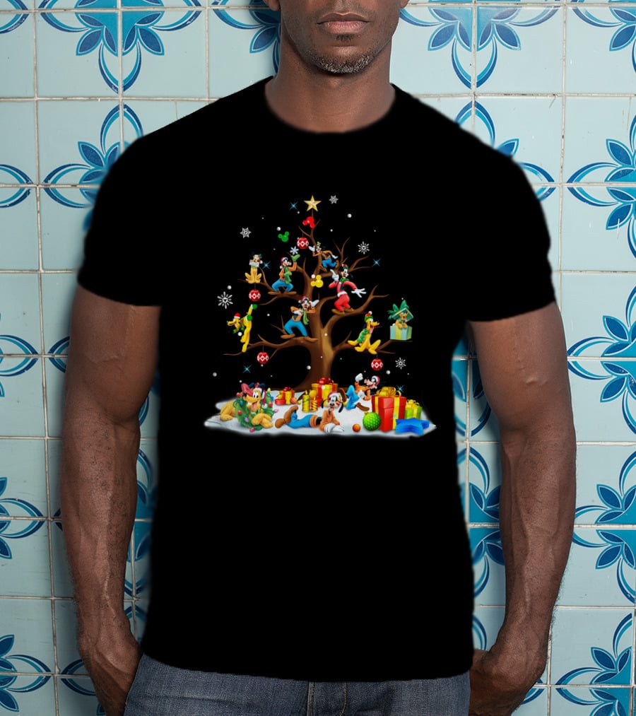 Pluto Goofy Christmas Tree T-Shirt