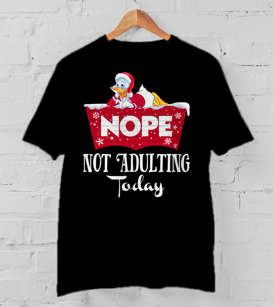 Nope Donald Not Adulting Today Santa Outfit Holiday T-Shirt