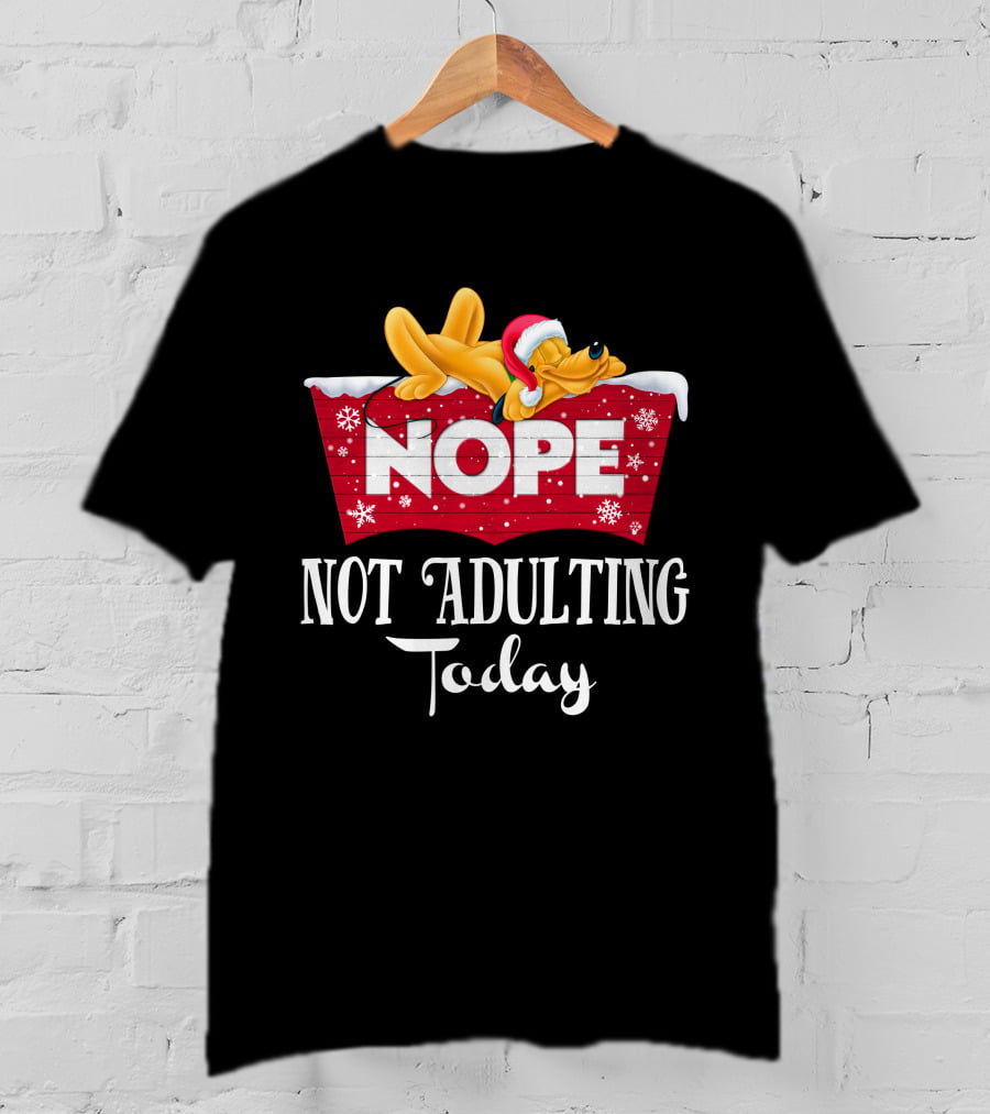 Pluto Nope Not Adulting Today T-Shirt
