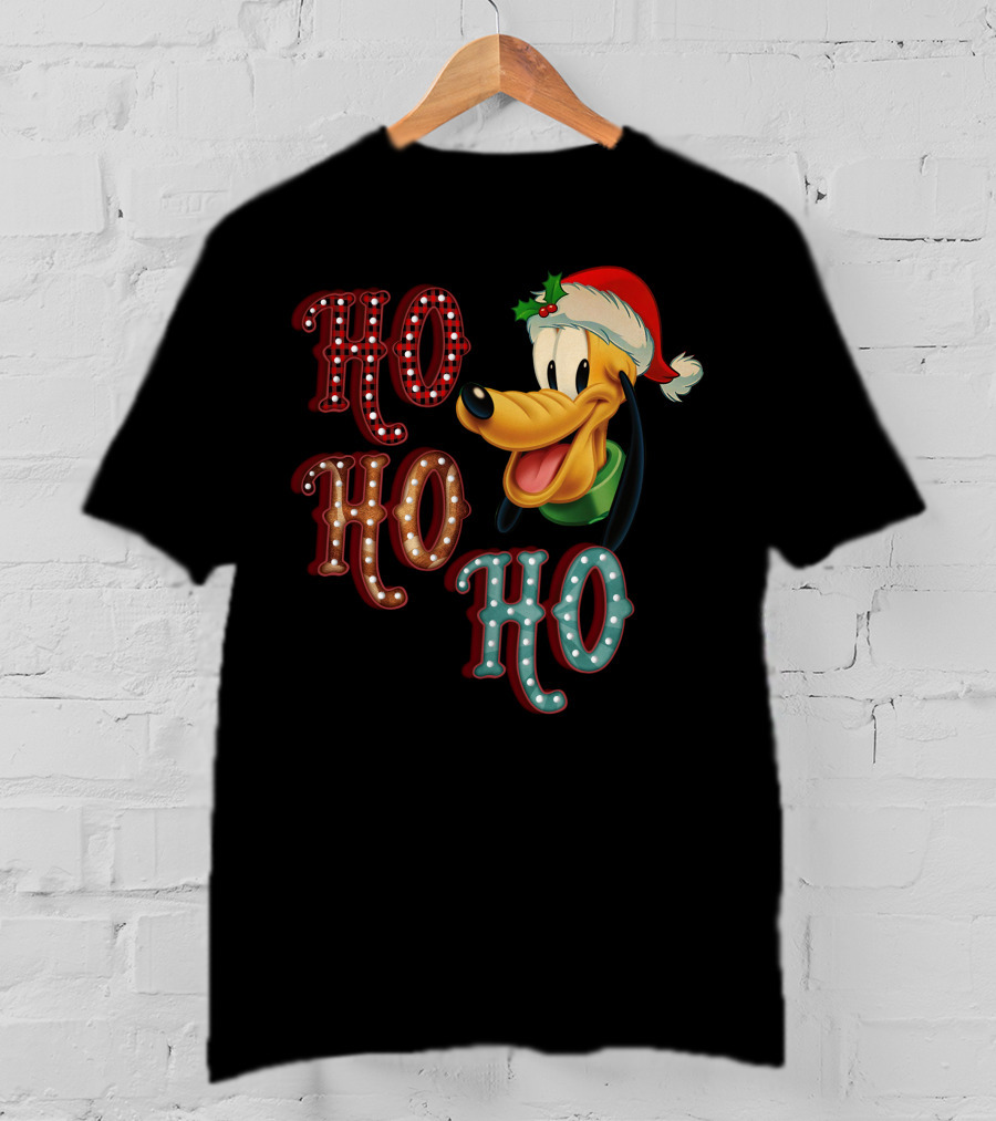 Ho Ho Ho Pluto Christmas Santa Hat T-Shirt
