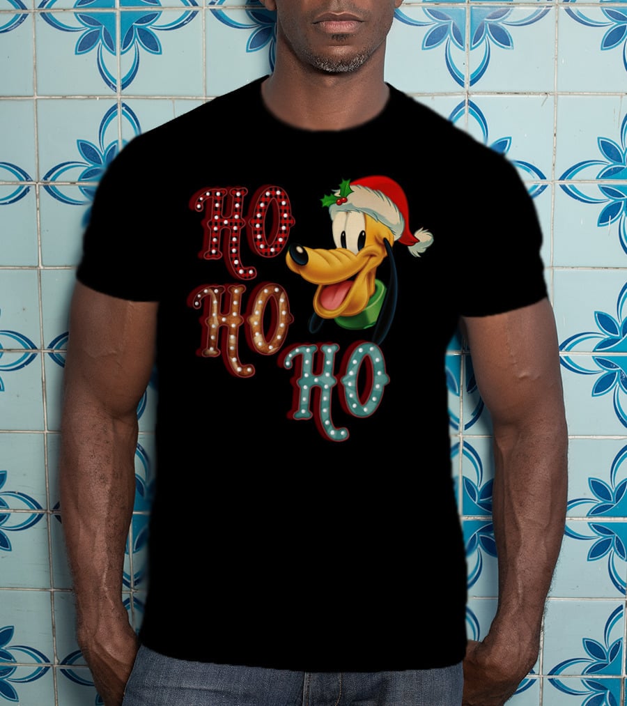 Ho Ho Ho Pluto Christmas Santa Hat T-Shirt