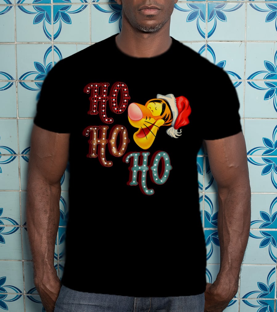 Ho Ho Ho Tigger Christmas Santa Hat T-Shirt