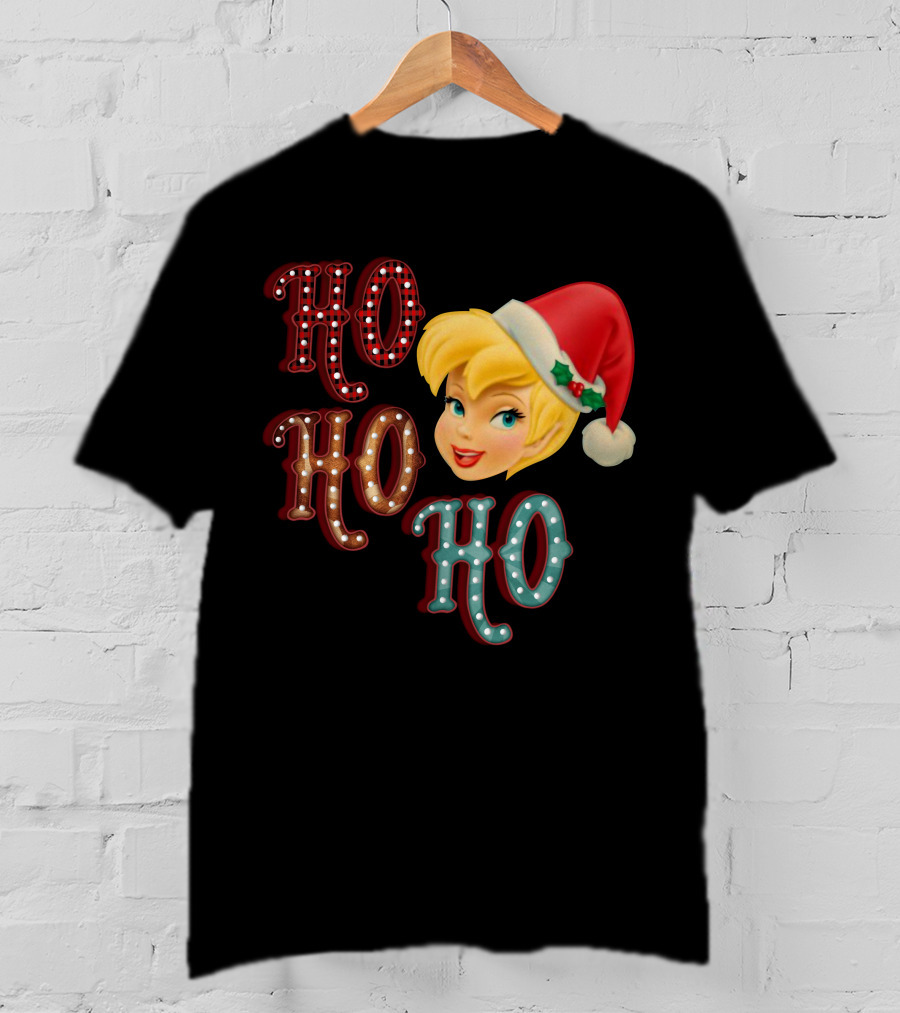 Ho Ho Ho Tinkerbell Santa Hat Christmas T-Shirt